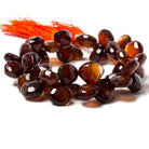 9-12mm Coconut Brown Chalcedony Faceted Heart Beads 8 inch 48 pieces - Beadsofcambay.com