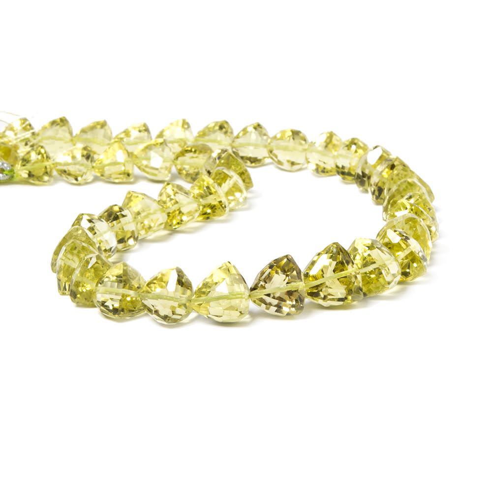 9-12mm Lemon Quartz Straight Drill Trillion Beads 16 inch 42 pieces - Beadsofcambay.com