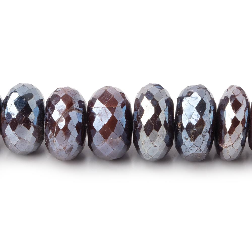 9-12mm Mystic Chocolate Moonstone Faceted Rondelles 15 inch 64 beads - Beadsofcambay.com