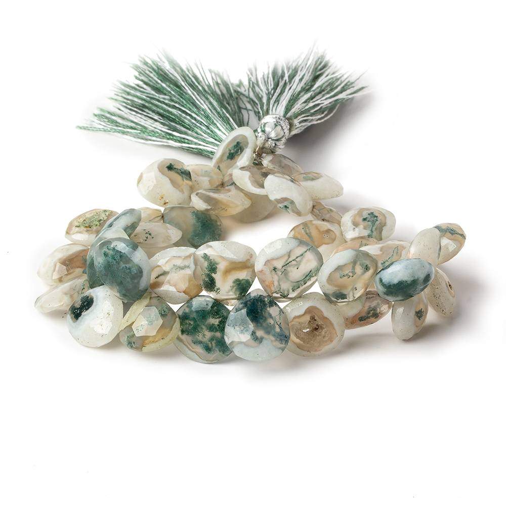 9-12mm Peacock Solar Quartz Faceted Heart Beads 7.5 inch 40 pieces - Beadsofcambay.com