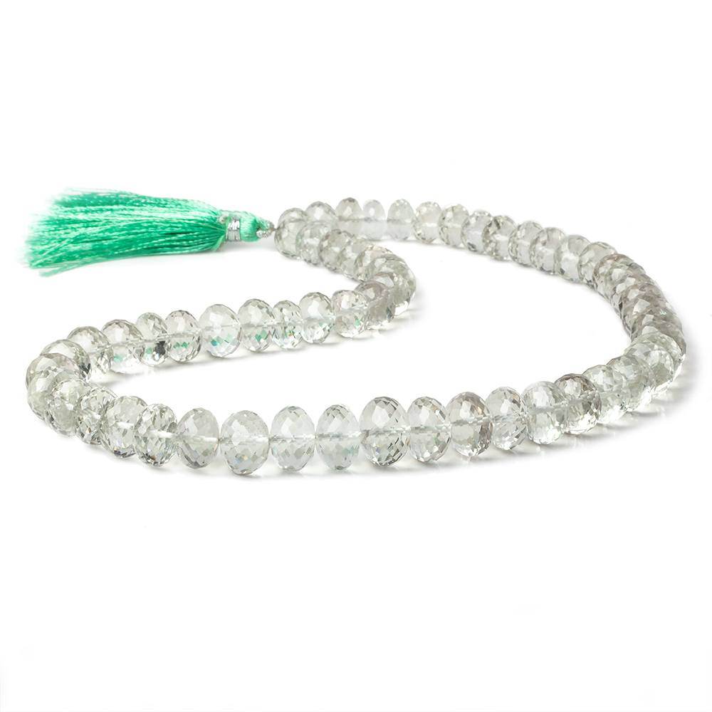 9-12mm Prasiolite faceted rondelles 17 inches 59 Beads AAA - Beadsofcambay.com