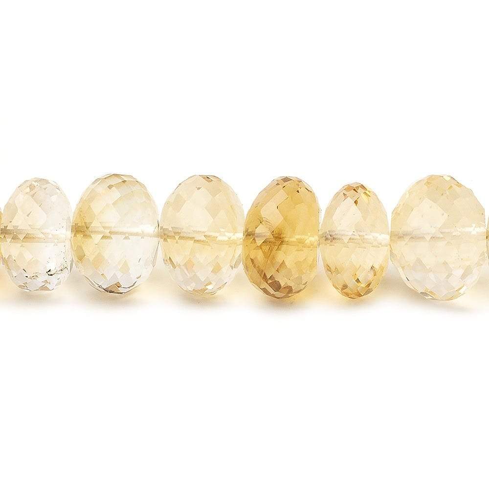 9-13mm Citrine Faceted Rondelle Beads 16 inch 56 pieces - Beadsofcambay.com