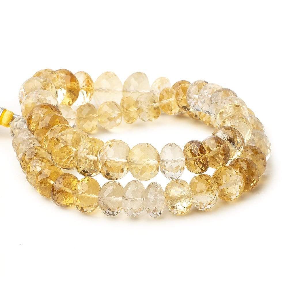 9-13mm Citrine Faceted Rondelle Beads 16 inch 56 pieces - Beadsofcambay.com