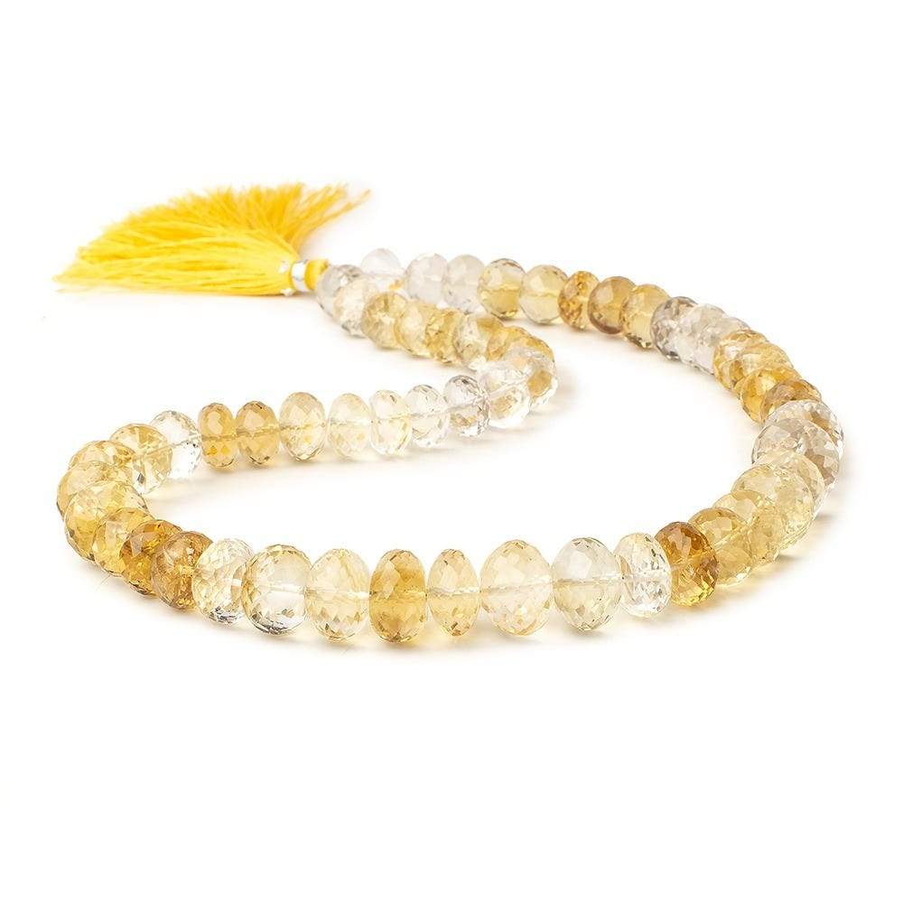 9-13mm Citrine Faceted Rondelle Beads 16 inch 56 pieces - Beadsofcambay.com