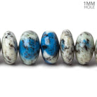 9-13mm K2 Azurite Granite "K2 Jasper" plain rondelle beads 17 inch 60 pieces 1mm hole - Beadsofcambay.com