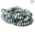 9-13mm K2 Azurite Granite "K2 Jasper" plain rondelle beads 17 inch 60 pieces 1mm hole - Beadsofcambay.com