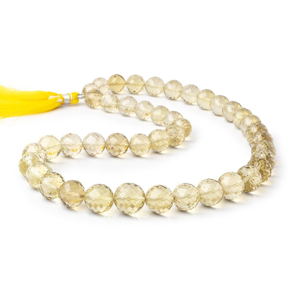 9-13mm Lemon Quartz Faceted Round Beads 16 inch 40 pieces AA - Beadsofcambay.com