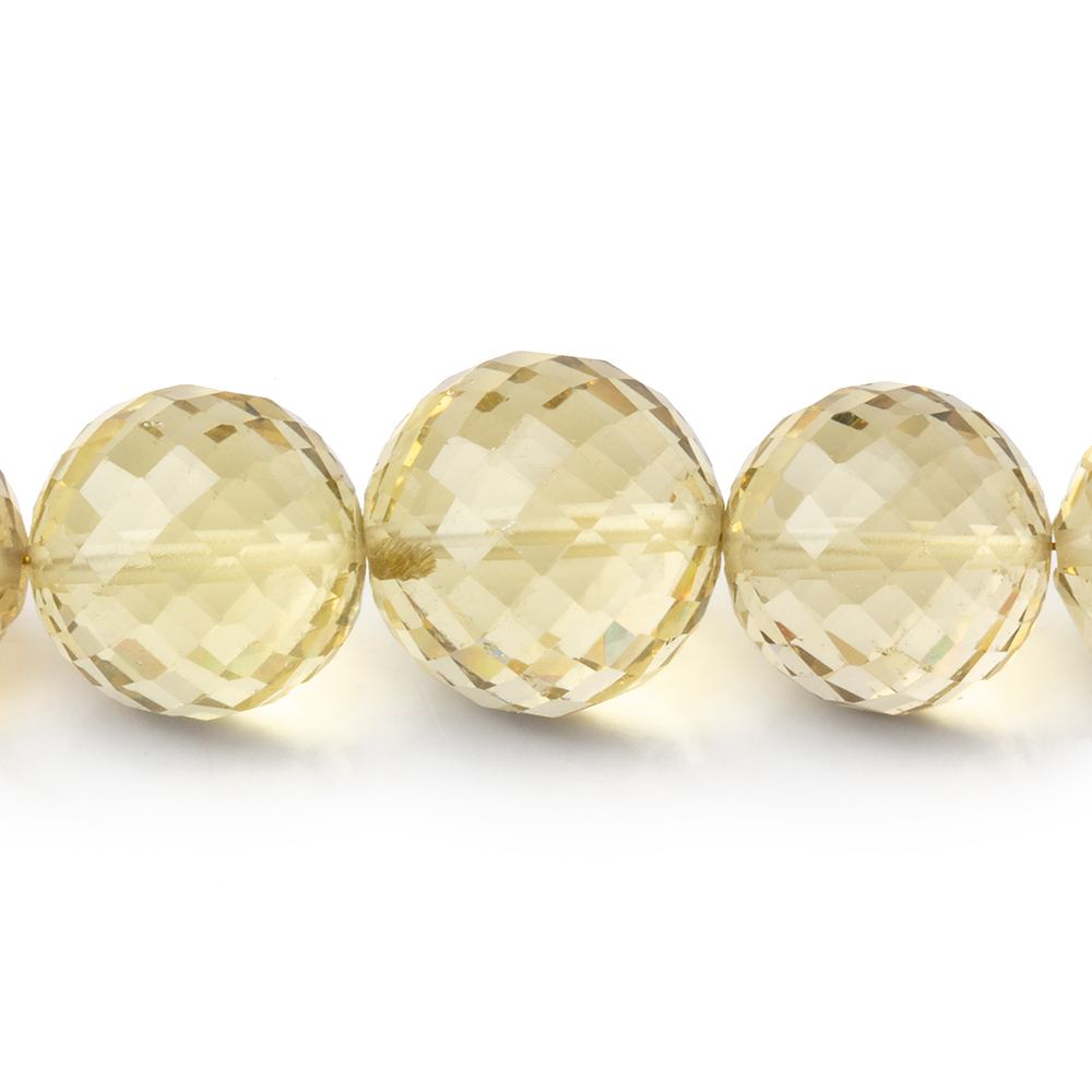 9-13mm Lemon Quartz Faceted Round Beads 16 inch 40 pieces AA - Beadsofcambay.com