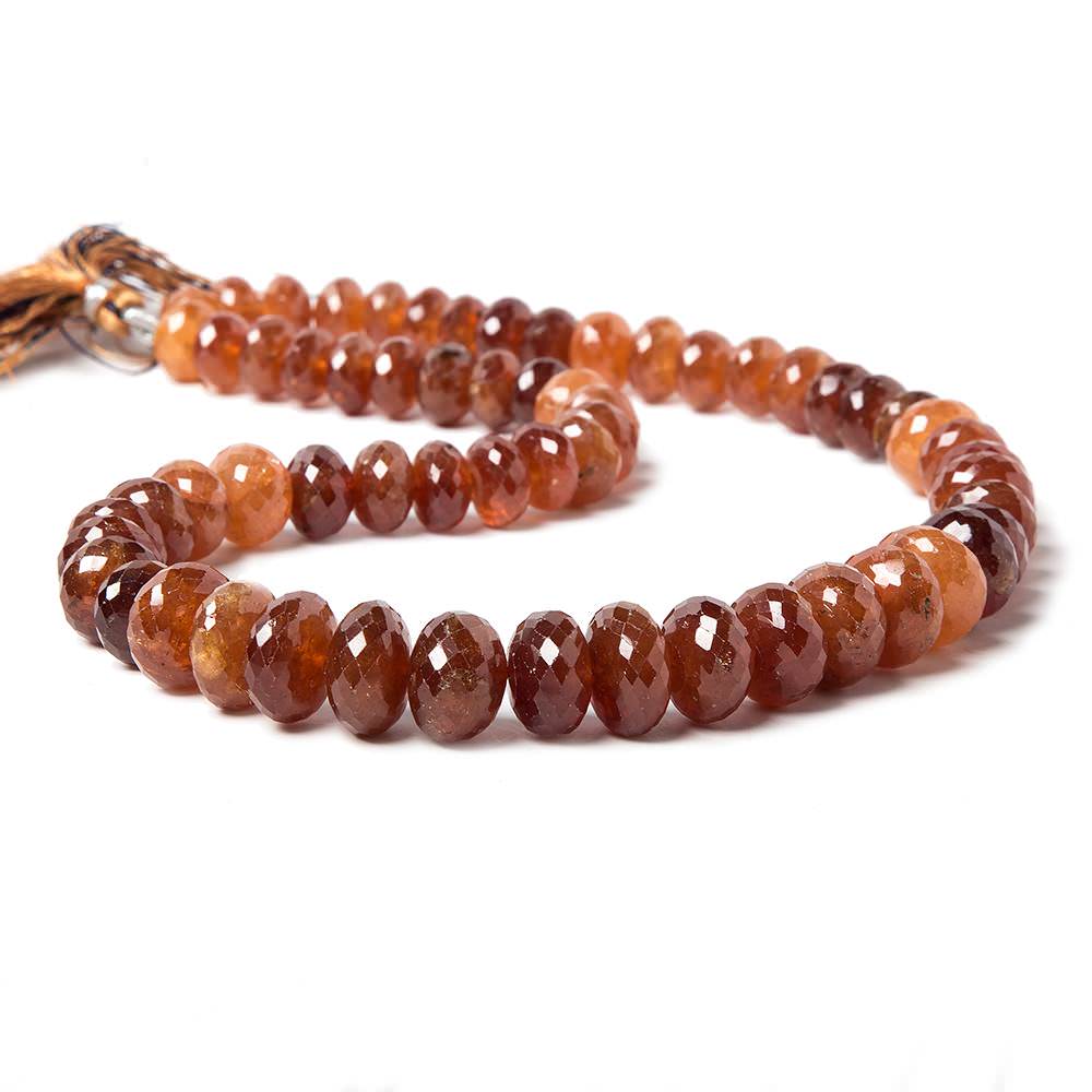 9-13mm Mandarin Garnet Beads Faceted Rondelle 16 inch 60 pieces - Beadsofcambay.com