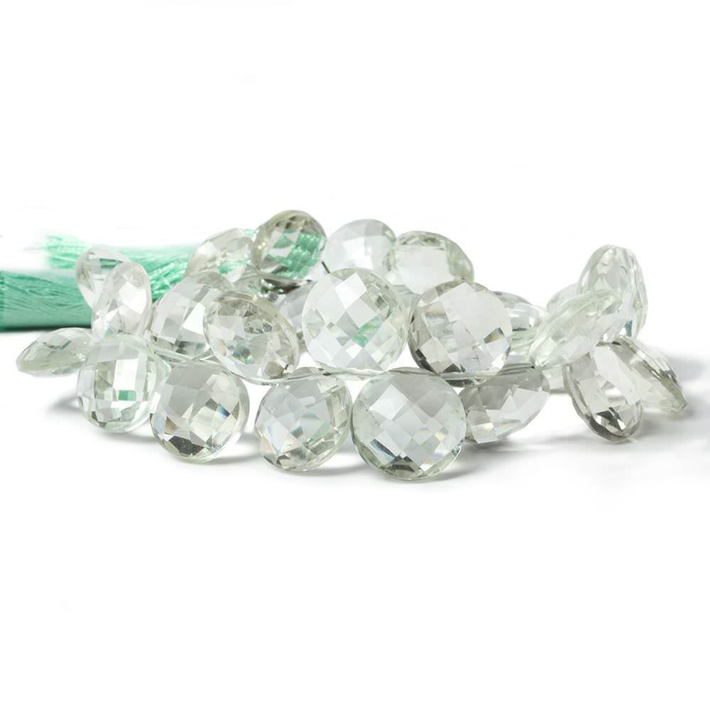 9-13mm Prasiolite Beads Top Drill Coin 30 pieces - Beadsofcambay.com