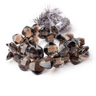 9-13mm Smoky Quartz Corner Drilled Faceted Pillow Beads 7 inch 33 pieces - Beadsofcambay.com
