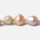 9-13mm Tri Color Ultra Baroque Freshwater Pearls 16 inch 25 pieces - Beadsofcambay.com