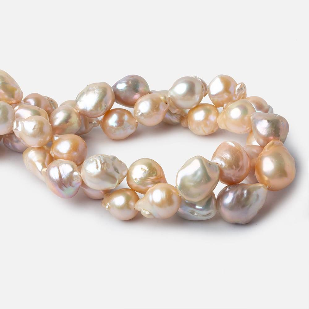 9-13mm Tri Color Ultra Baroque Freshwater Pearls 16 inch 25 pieces - Beadsofcambay.com