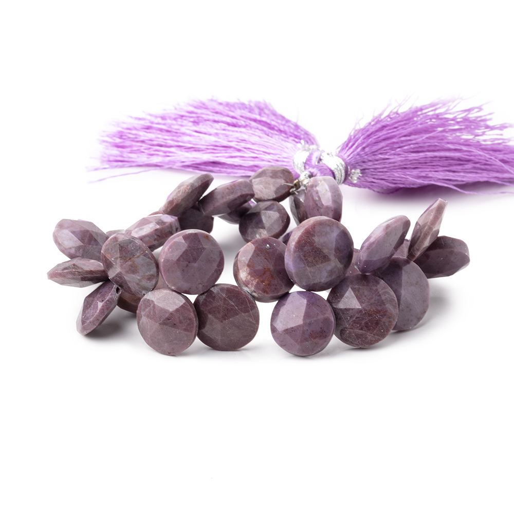 9-13mm Turkish Purple Jade Faceted Coin Beads 7 inch 31 pieces - Beadsofcambay.com