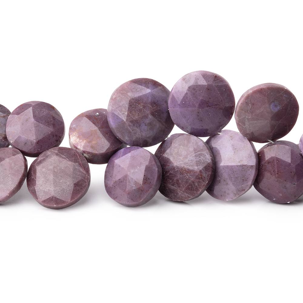 9-13mm Turkish Purple Jade Faceted Coin Beads 7 inch 31 pieces - Beadsofcambay.com
