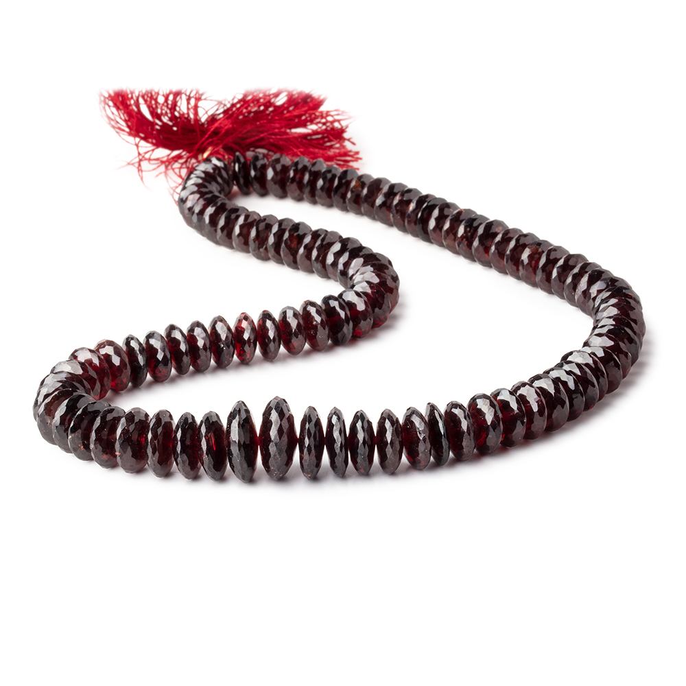 9-14.5mm Bohemia Garnet German Faceted Rondelle Beads 16 inch 93 pieces AAA - Beadsofcambay.com