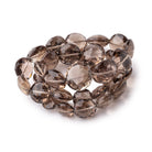 9-14.5mm Smoky Quartz Faceted Coin Beads 16 inch 36 pieces - Beadsofcambay.com