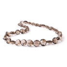 9-14.5mm Smoky Quartz Faceted Coin Beads 16 inch 36 pieces - Beadsofcambay.com