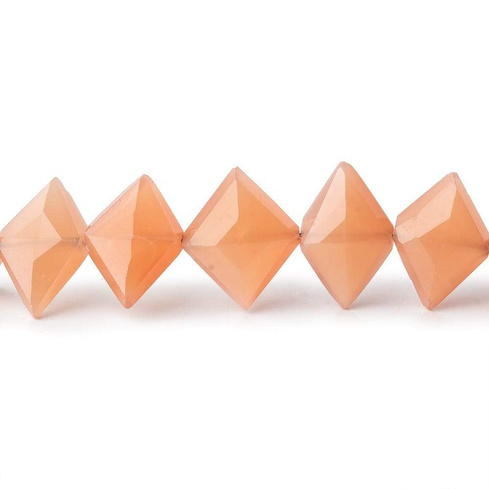 9-15mm Angel Skin Moonstone Side Drilled Faceted Kite Beads 8 inch 22 pcs - Beadsofcambay.com