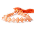 9-15mm Angel Skin Moonstone Side Drilled Faceted Kite Beads 8 inch 22 pcs - Beadsofcambay.com