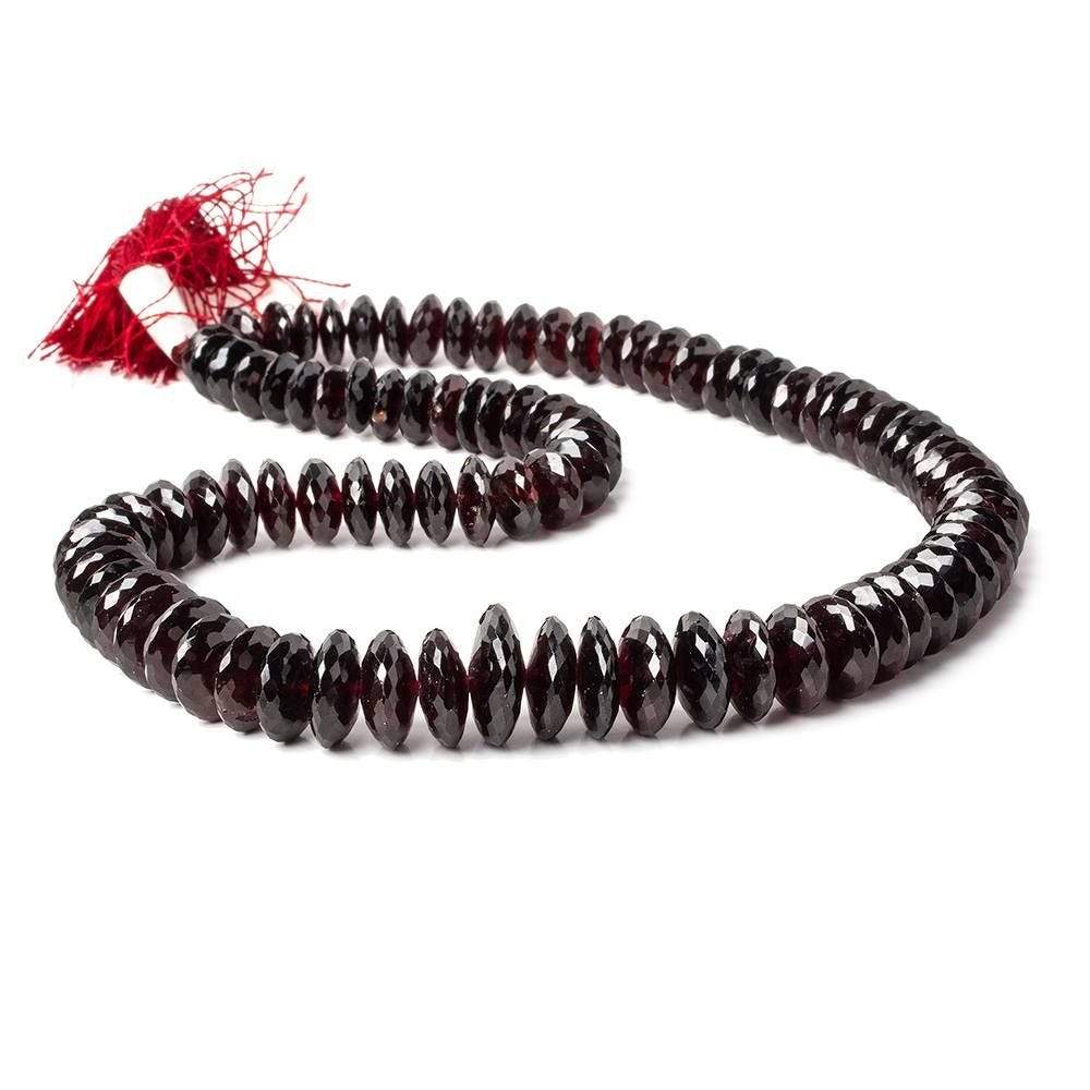 9-15mm Bohemia Garnet German Faceted Rondelle Beads AAA Grade 92 pieces - Beadsofcambay.com