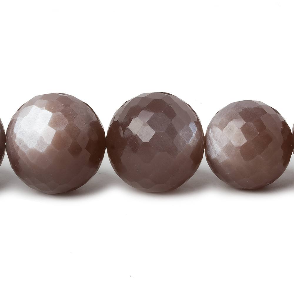 9-15mm Chocolate Moonstone faceted round beads 16 inch 35 pieces - Beadsofcambay.com