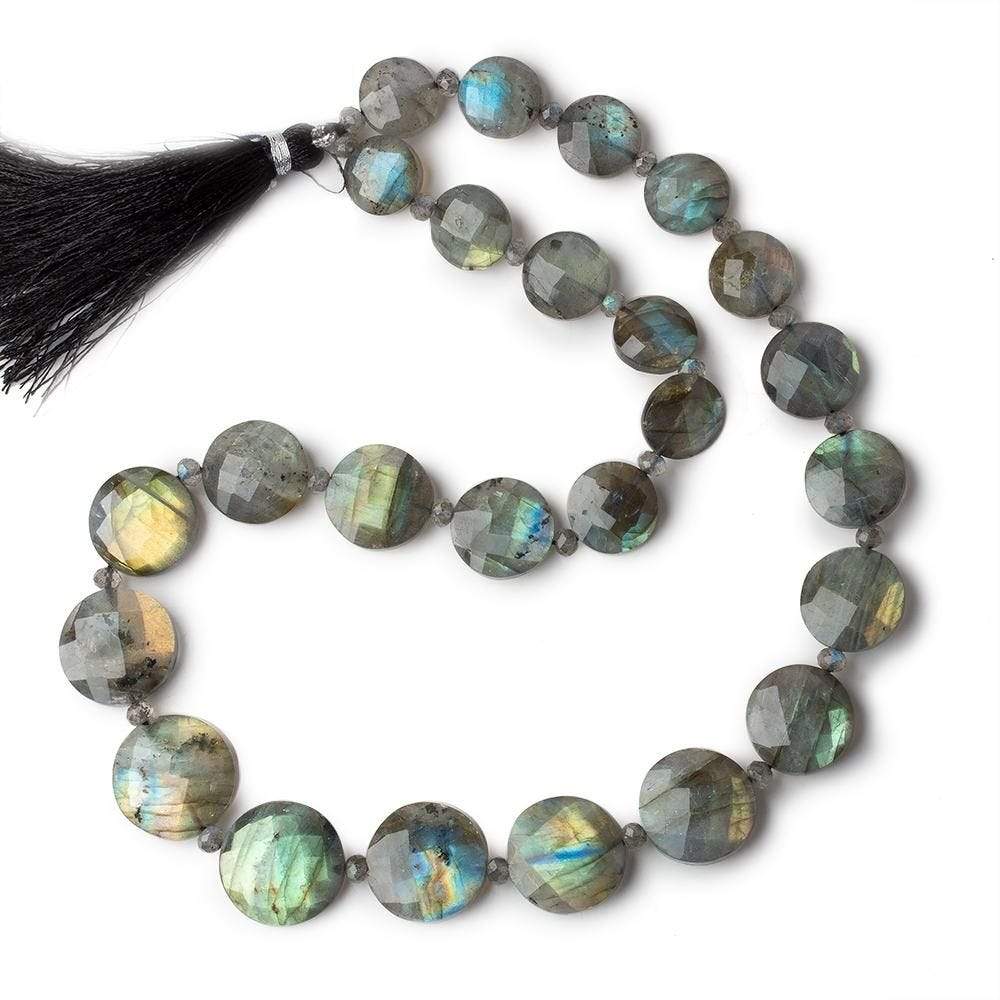 9-15mm Labradorite Faceted Coin Beads 16 inches 25 pieces AA - Beadsofcambay.com