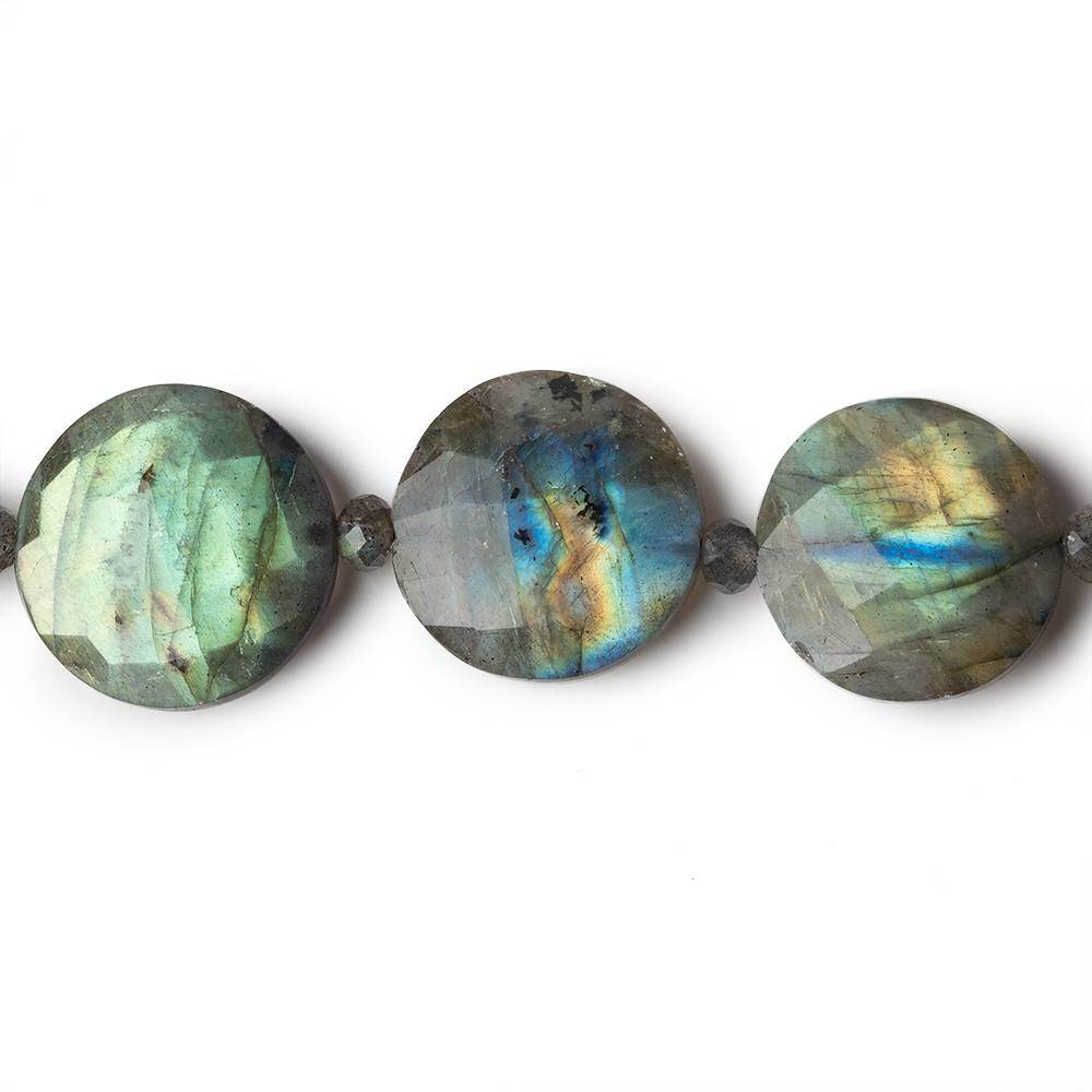 9-15mm Labradorite Faceted Coin Beads 16 inches 25 pieces AA - Beadsofcambay.com