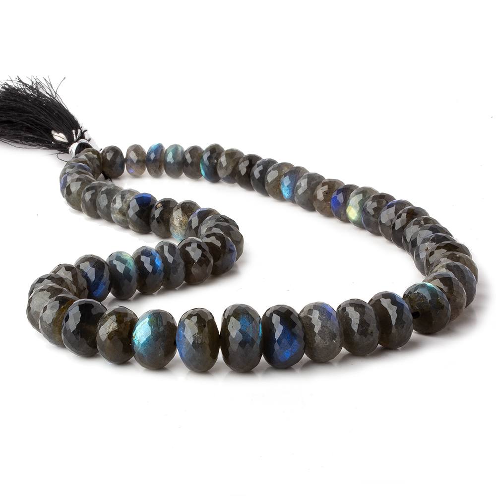 9-15mm Labradorite faceted rondelle beads 18 inch 59 pieces AA - Beadsofcambay.com