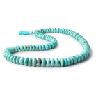 9-15mm Sleeping Beauty Turquoise Plain Rondelle Beads 20 inch 95 pieces AAA - Beadsofcambay.com