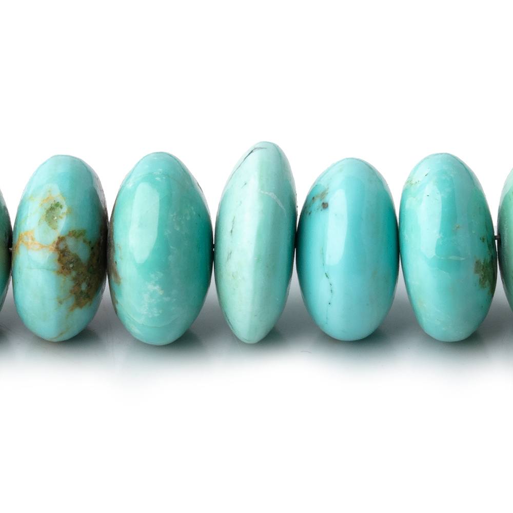 9-15mm Sleeping Beauty Turquoise Plain Rondelle Beads 20 inch 95 pieces AAA - Beadsofcambay.com