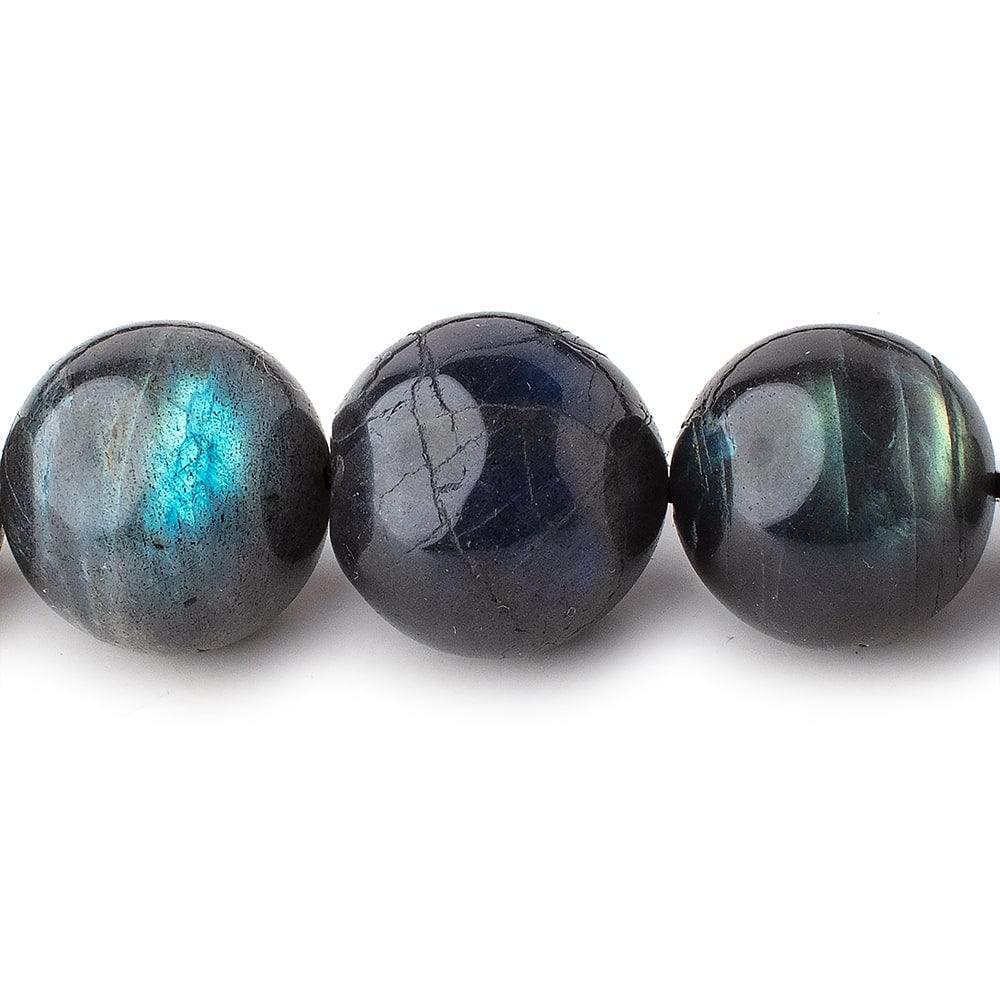 9-16mm Labradorite plain round beads 16 inch 35 pieces - Beadsofcambay.com