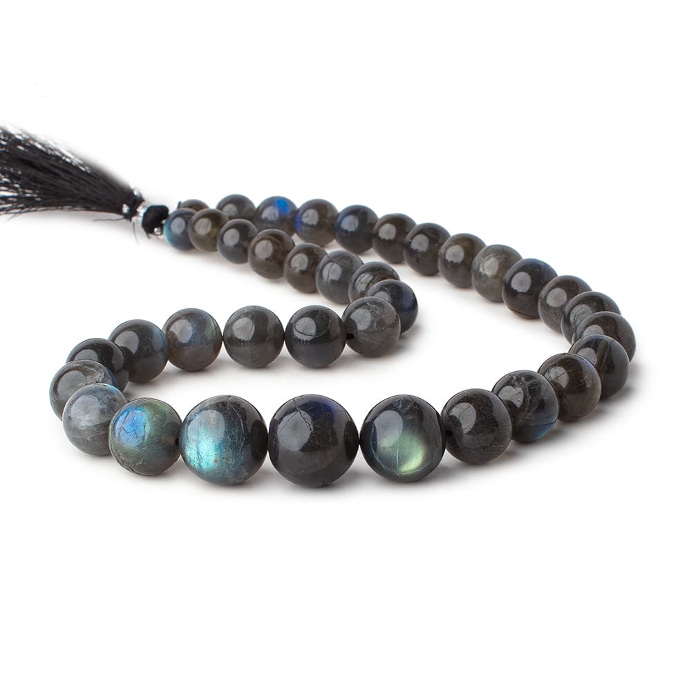 9-16mm Labradorite plain round beads 16 inch 35 pieces - Beadsofcambay.com