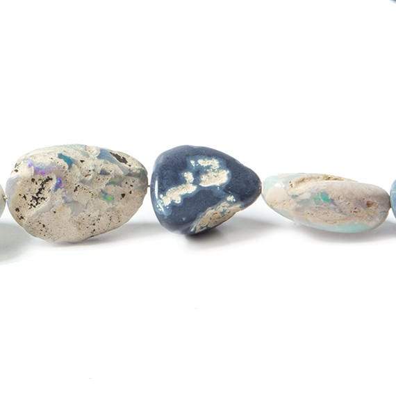 9-17mm Australian Boulder Opal plain nugget Beads 17 inch 34 pieces - Beadsofcambay.com
