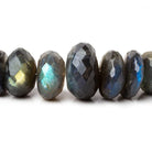 9-17mm Labradorite Faceted Rondelle Beads 15 inch 58 pieces - Beadsofcambay.com