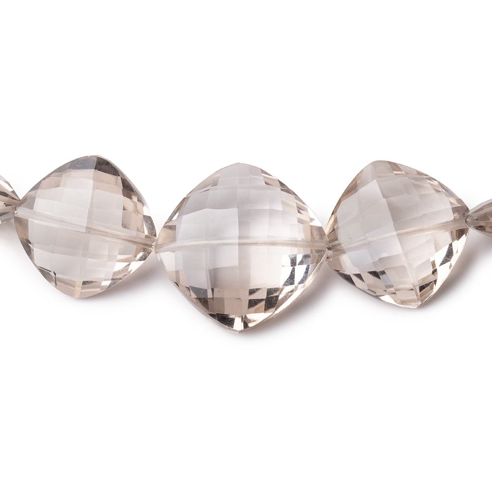 9-17mm Light Smoky Quartz Faceted Pillow Beads 16 inch 35 pieces AAA - Beadsofcambay.com