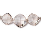 9-17mm Light Smoky Quartz Faceted Pillow Beads 16 inch 35 pieces AAA - Beadsofcambay.com
