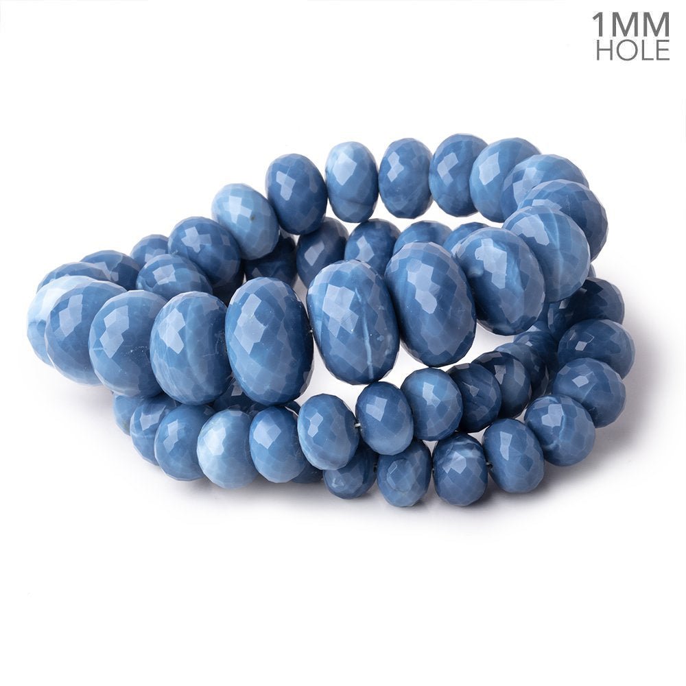 9-18mm Owyhee Blue Opal Faceted Rondelle Beads 20 inch 62 pieces AAA - Beadsofcambay.com