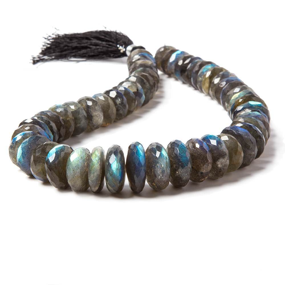 9-20mm Labradorite Faceted Rondelle Beads 14 inches 50 pieces - Beadsofcambay.com