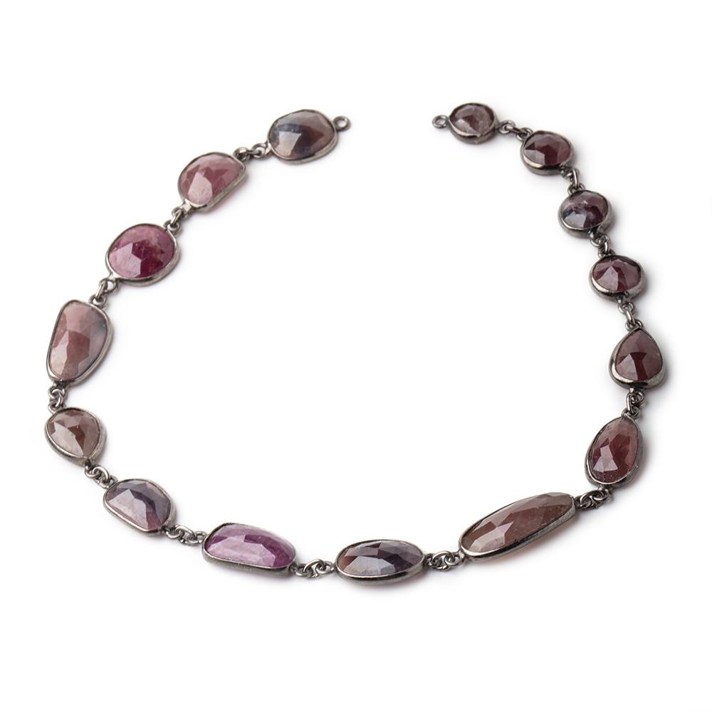 9-20x9mm Black Gold Bezeled Ruby Faceted Nugget Chain - 1 Foot - Beadsofcambay.com
