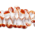 9-25mm Tangerine Quartz Pear Briolette 8 inch 58 pieces - Beadsofcambay.com