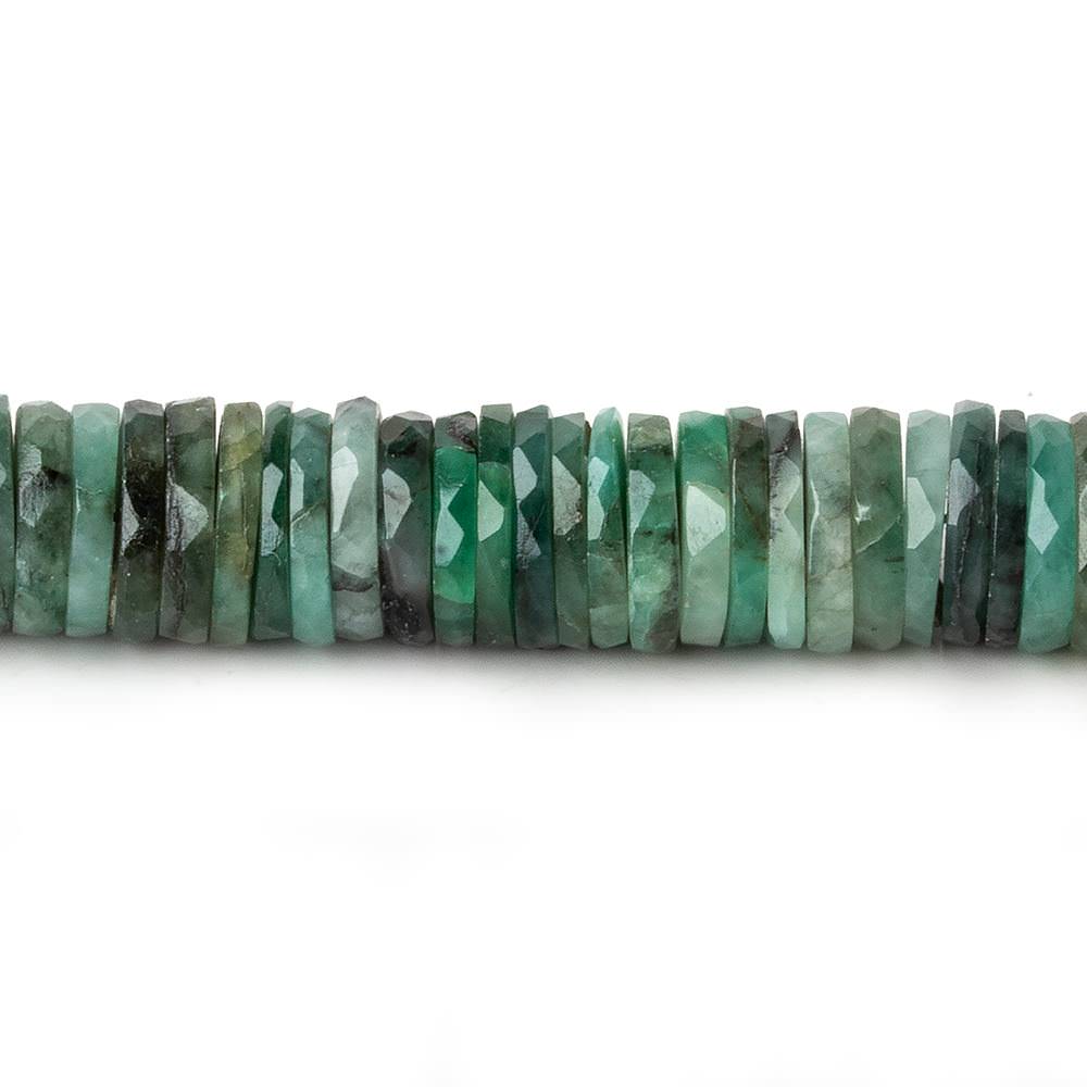 9-9.5mm Brazilian Emerald Faceted Heshi Beads 7 inch 83 pieces - Beadsofcambay.com