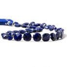 9-9.5mm Lapis Lazuli faceted pillow beads 14 inch 33 pieces - Beadsofcambay.com