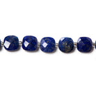 9-9.5mm Lapis Lazuli faceted pillow beads 14 inch 33 pieces - Beadsofcambay.com
