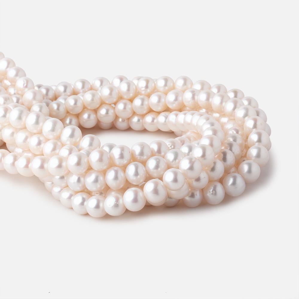9-9.5mm Off White Off Round Freshwater Pearls 16 inch 47 pieces AA - Beadsofcambay.com