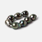 9-9.5mm Peacock Tahitian Large Hole Saltwater Ringed Pearls 4 inch 8 pieces - Beadsofcambay.com
