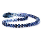 9-9.5mm Shaded Blue Fluorite Plain Rondelles 16 inch 54 pieces - Beadsofcambay.com