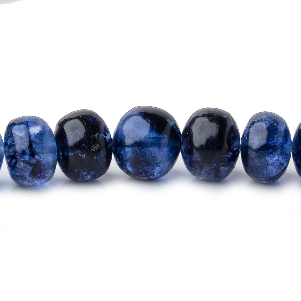 9-9.5mm Shaded Blue Fluorite Plain Rondelles 16 inch 54 pieces - Beadsofcambay.com