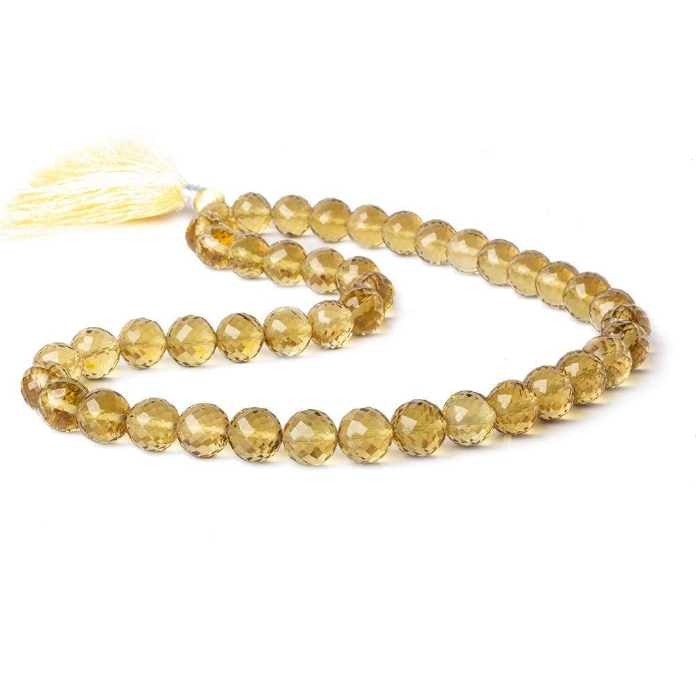 9-9.5mm Whiskey Quartz concave faceted rounds 16 inch 43 beads AA - Beadsofcambay.com