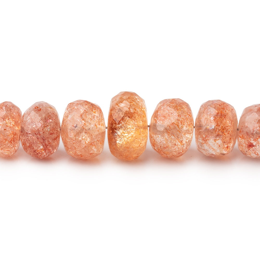4-10mm Sunstone faceted rondelle beads 18 inch 127 pieces - BeadsofCambay.com